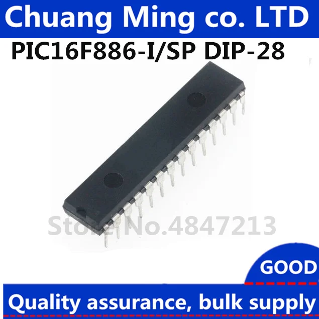 

Free Shipping 50pcs/lots PIC16F886-I/SP PIC16F886 16F886-I/SP DIP-28 New original IC In stock!