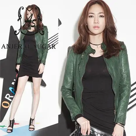 Весна новая овчины Пояса из натуральной кожи куртка женщин Повседневное