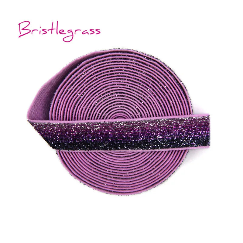 2 Tone Purple Щетина, 3 ярда, 5/8 дюйма, 15 мм, металлический блеск, эластичная лента для волос из спандекса и сатина, повязка на голову, кружевная отделка, платье-пачка, сделай сам, шитье - Цвет: 2 Tone Purple