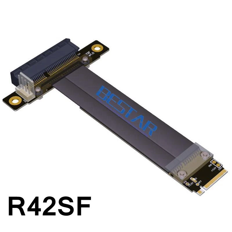 Riser PCIe PCI E x4 To M.2 NGFF NVMe Key M key Card Express 4x Gen3.0 32G/bps удлинитель ленточного кабеля 1 фута 2 3