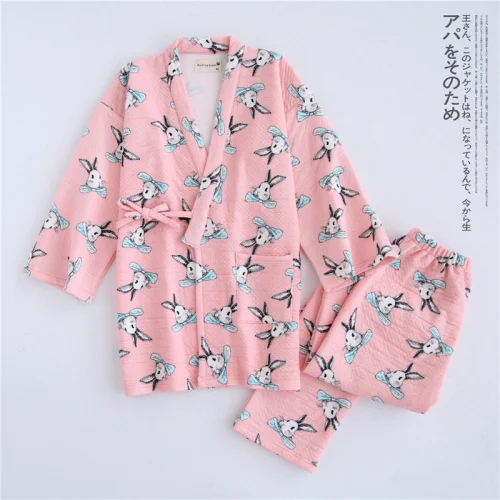 style 17 Женский пижамный комплект зима утолщение юката нижнее белье японский халат-Кимоно Костюмы для пар Ночная рубашка одежда для сна халат для отдыха - Цвет: style 17