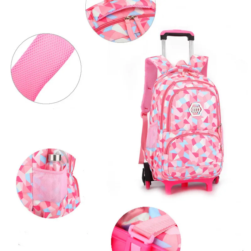 Детская Тележка ранцы для мальчиков и девочек ортопедические колеса подняться