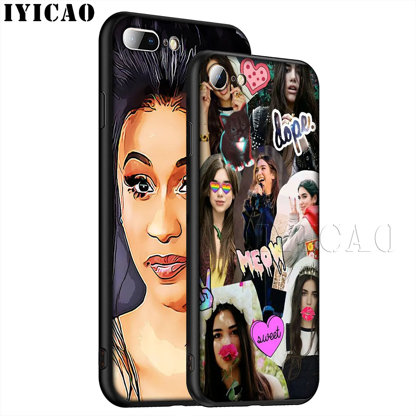 IYICAO CardiB pop Cardi B Soft Silicone Phone Case for iPhone XR X XS 11 Pro Max 6 6S 7 8 Plus 5 5S SE TPU Black Cover |