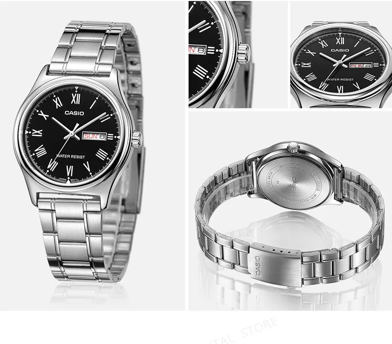 Casio Часы для мужчин Лидер продаж Мода и Бизнес Кварцевые золотые наручные часы MTP-V006 браслет из нержавеющей стали Relogio Casio Masculino