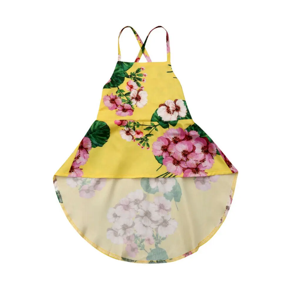 Новинка платье принцессы для маленьких девочек летнее торжественное с цветочным