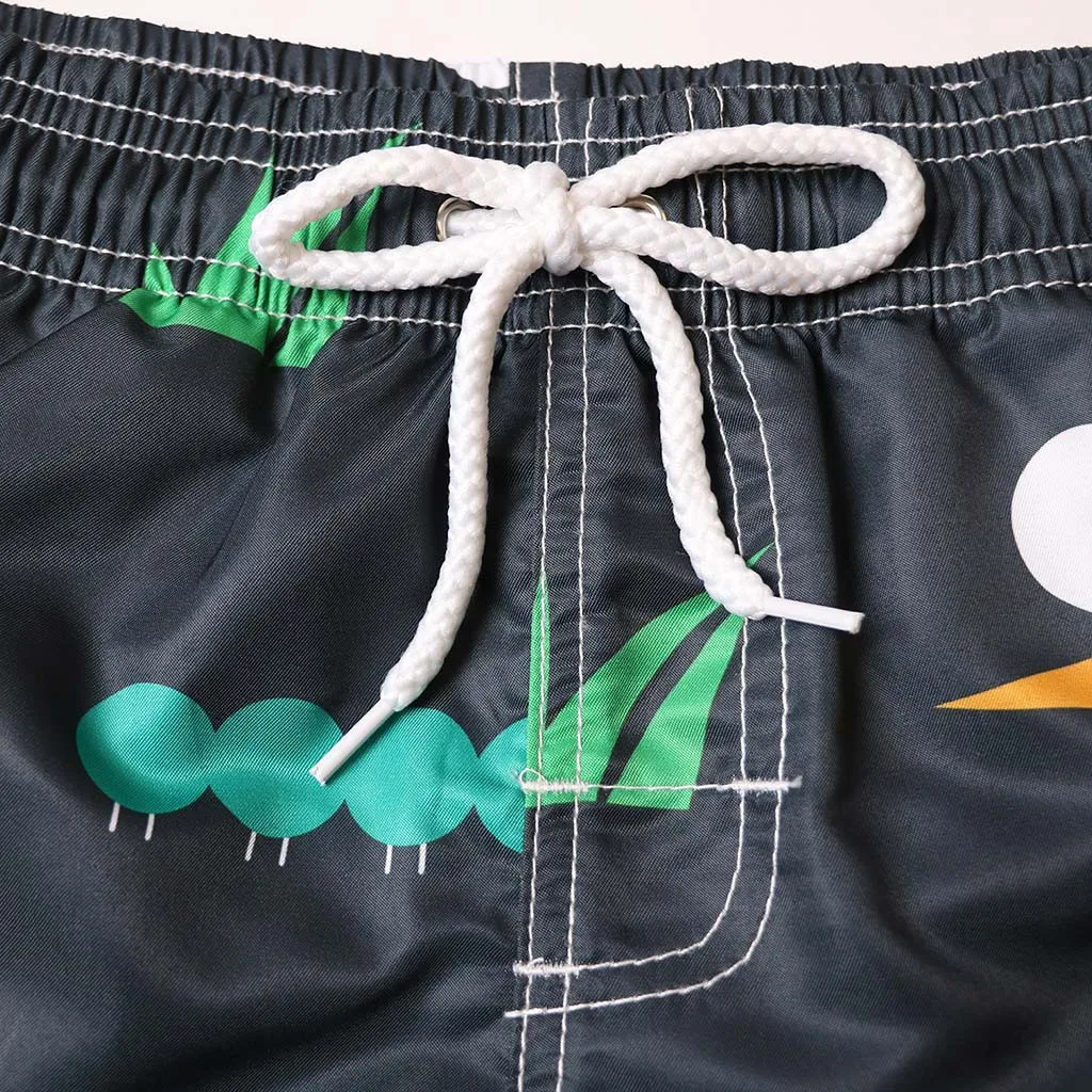 CHAMSGEND мужские черные повседневные плавки с принтом быстросохнущие свободные