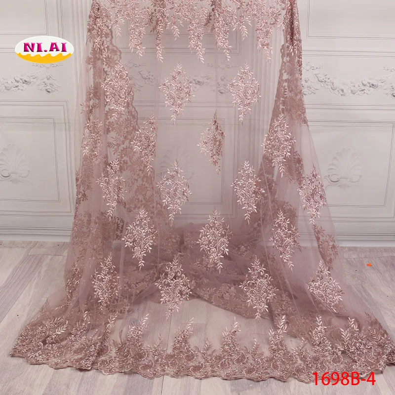 Нигерийские кружевные материалы африканская розовая ткань 3D цветок Африканские