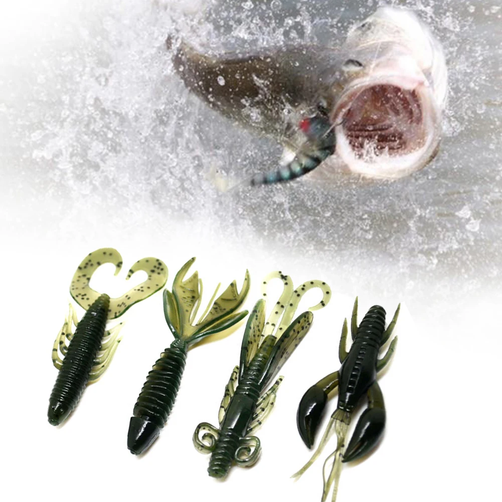 4 шт Рыбалка мягкие приманки креветки Реалистичная наживка поворотный