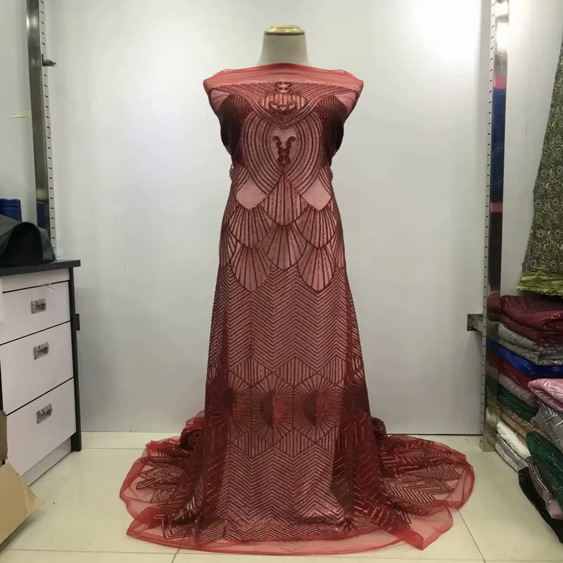 HFX Aso Ebi Стиль французский ткань высокое качество сетка кружева Серебро блесток