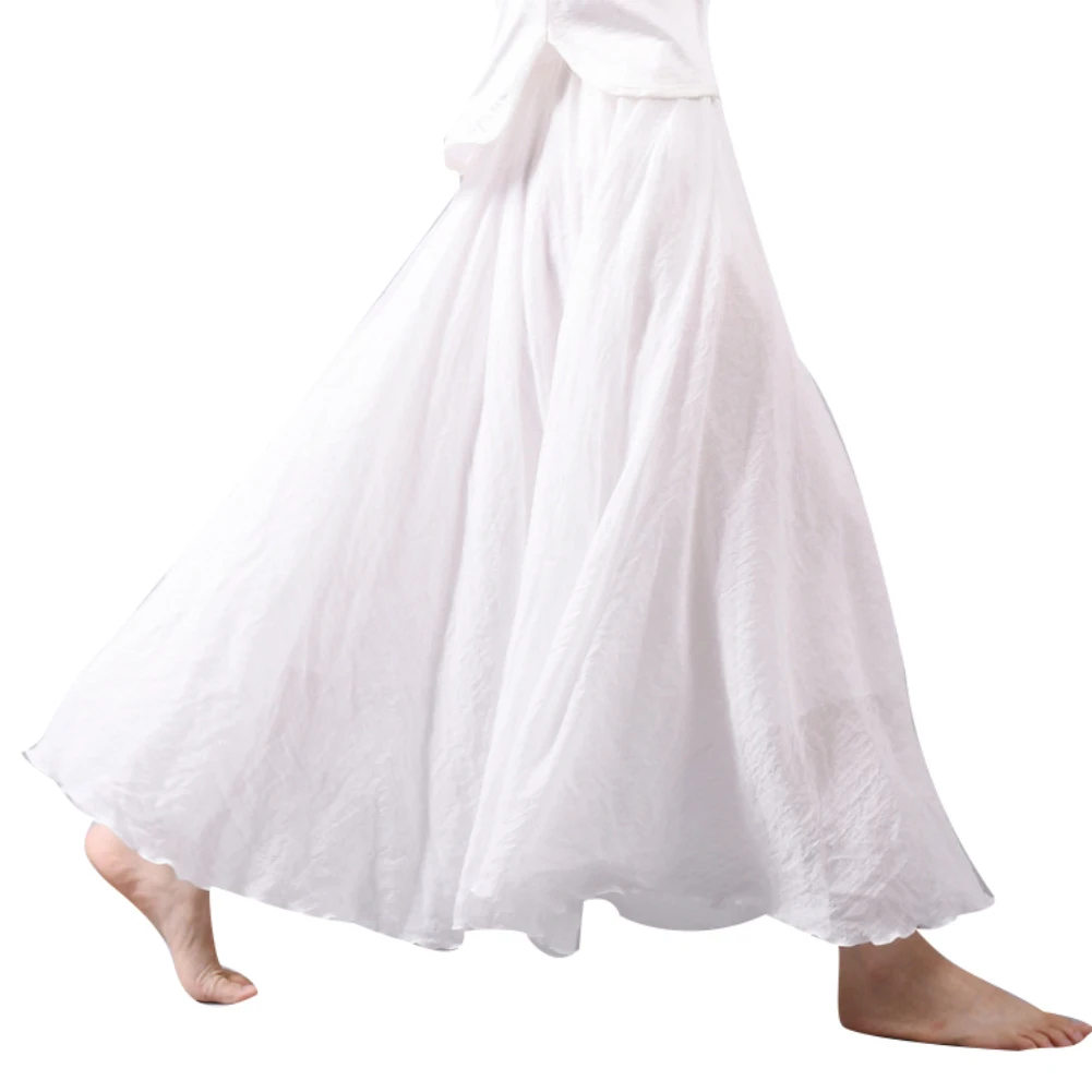 

2019 Women Linen Cotton Long Skirts Elastic Waist Pleated Maxi Skirt Beach Boho Vintage Summer Skirts New Vintage Chic
