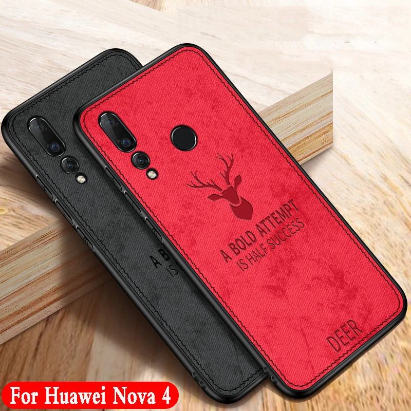 Для Huawei Nova 4 чехол с тканевым узором из кожи nova задняя крышка силиконовый мягкий