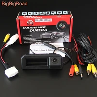 bigbigroad car trunk handle rear view camera for skoda kodiaq 2016 2017 2018 wtih 24 pins adapter original screen compatible
