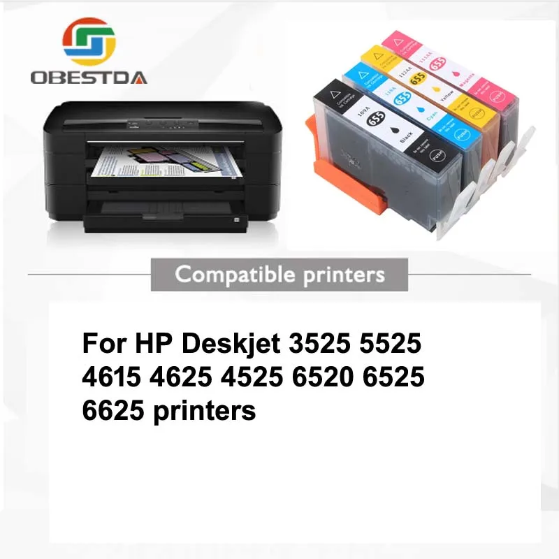 Obestda для HP 655 hp 655xl совместимый картридж с чернилами Замена 3525 5525 4615 4625 4525 6520 6525 6625