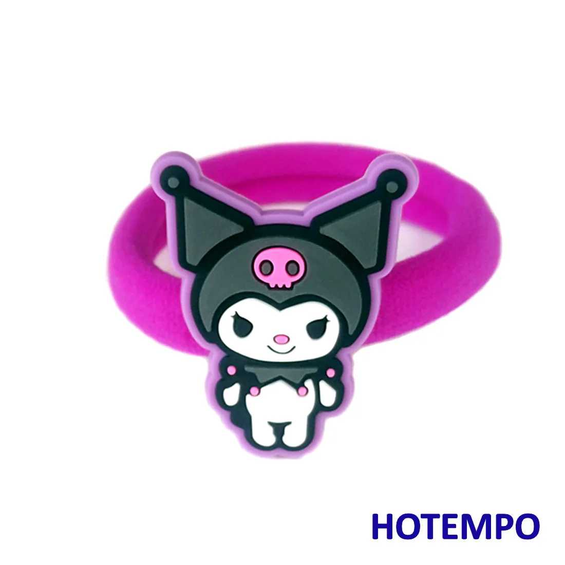 Милый мультфильм Pochacco Pekkle Maru Keroppi Kuromi Melody Twinstars Япония Kawaii Девушки эластичные волосы резинки кольцо для девочек подарок - Цвет: PVCFQ-KLM-VT