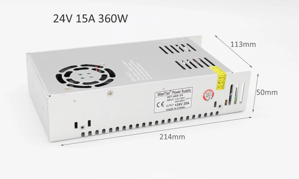 24V 15A 360W 24 вольт постоянного тока Питание 1A 2A 3A 5A 10A 15A 20A 25A 30A 40A Светодиодные ленты AC110V 220V DC/DC 24В преобразователь адаптер Светодиодный драйвер 60Вт 150W - Цвет: 24V 15A 360W