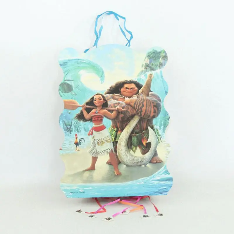 moana 1 шт. Розовый Единорог мультфильм бумажная Складная пиньята вечерние игрушки игры бинго Девочка Дети День рождения/фестиваль украшения сувениры 49*27 см - Цвет: moana