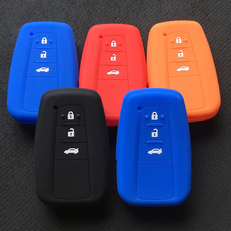 silicone car key cover case for toyota Camry new Prado Avalon Remote Fob Cover 3 Button
