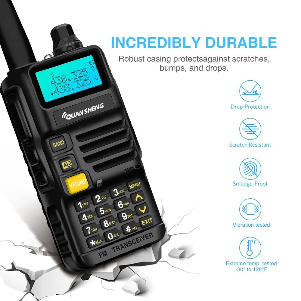 Портативная рация Quansheng VHF UHF Двухдиапазонная дальнего радиуса действия UVR50