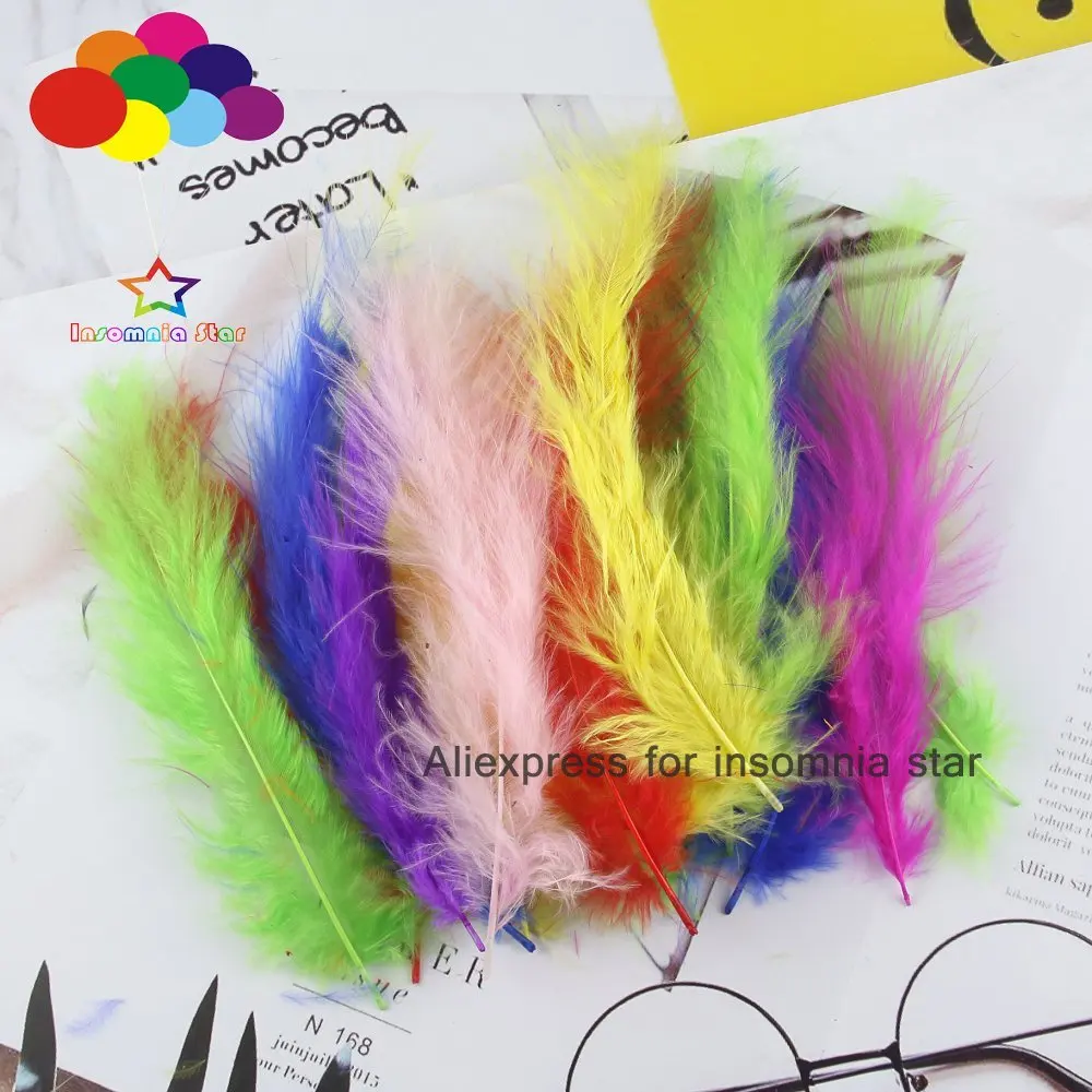 

100 PCS 4-6 Inches 10-15CM Turkey Marabou Feathers Fluffy Wedding Dress DIY Jewelry Decoration decorative Accessories Feathers