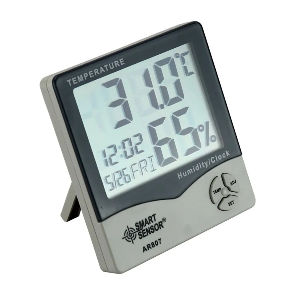 Цифровой термометр гигрометр календарь часы метеостанция датчик температуры ЖК