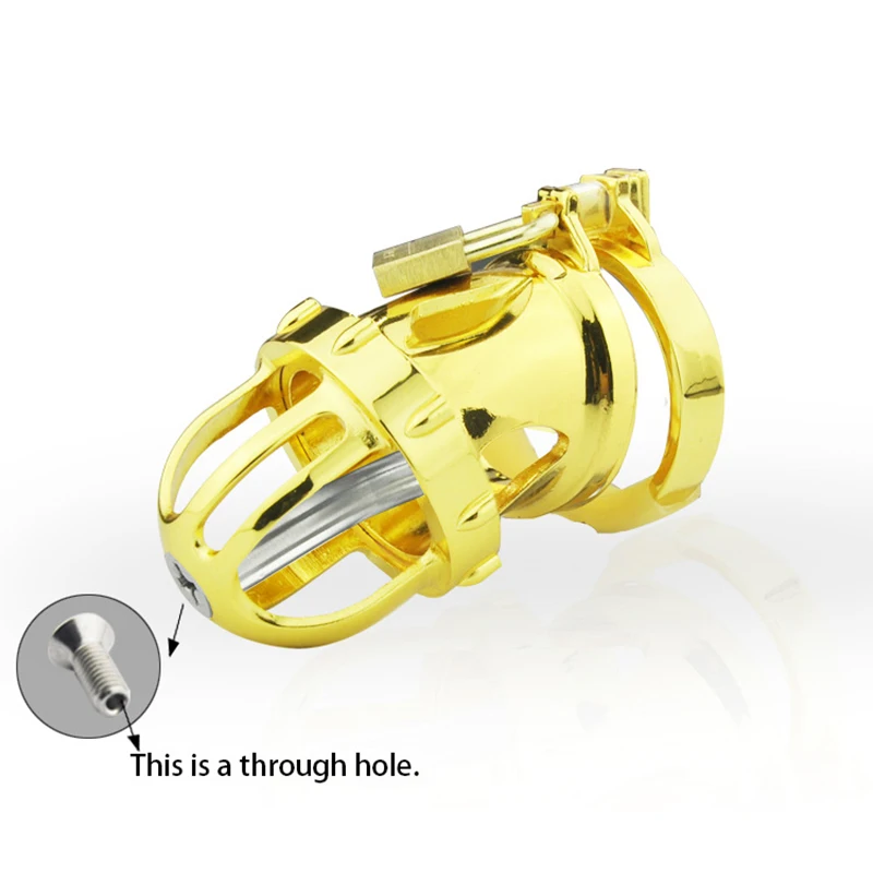 Chaste Bird Gold Kinger Мужской Целомудрие устройство целомудрие клетка золотое покрытие