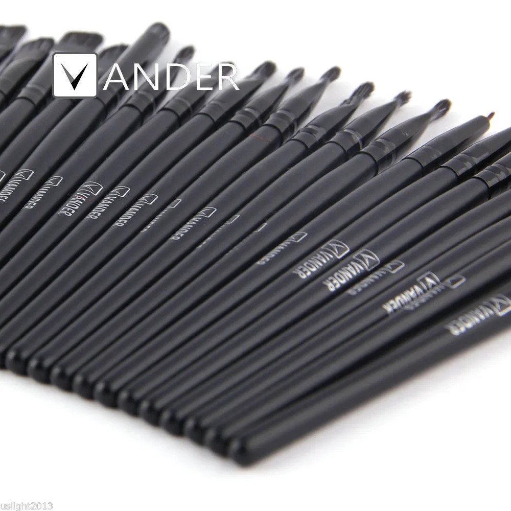 Vander 32pcs Black Professional Cosmetics Eyebrow Shadow Makeup Brushes Set Lip Powder Foundation Pinceaux Tool Kit + Pouch Bag | Красота и