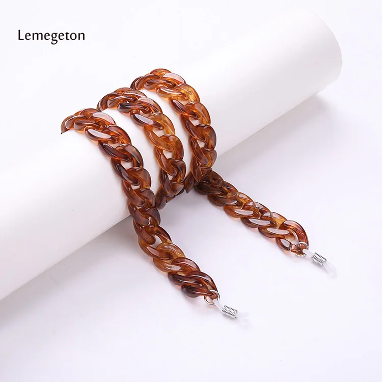 Lemegeton Модные женские цепочки для очков акриловые солнечные очки с цепочкой и большими очками для чтения подвесной ремешок на шею