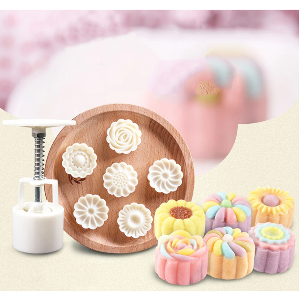 Новинка 2019 полезный портативный круглый цветок Mooncake форма DIY ручное давление