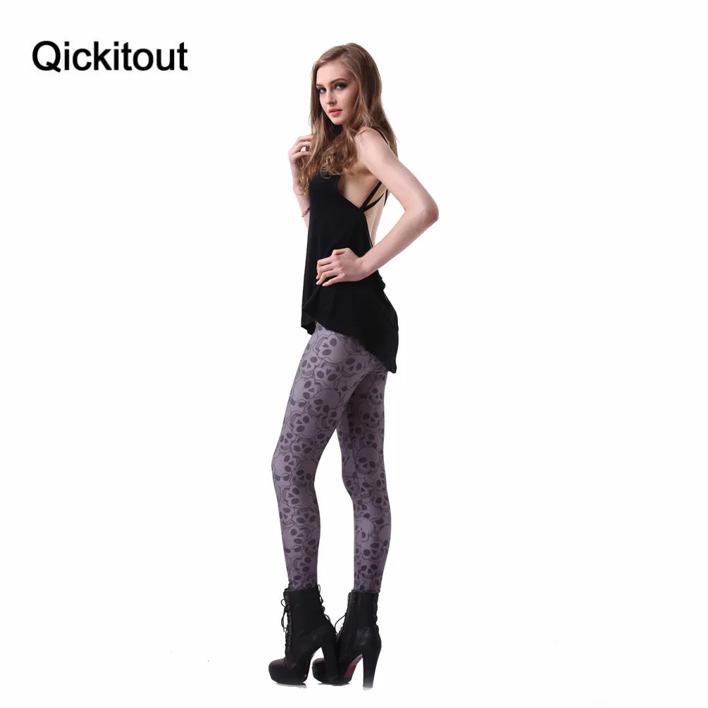 Горячая мода Slim женщин костюм пирата Легинсы цифровая печать черепа Брюки для