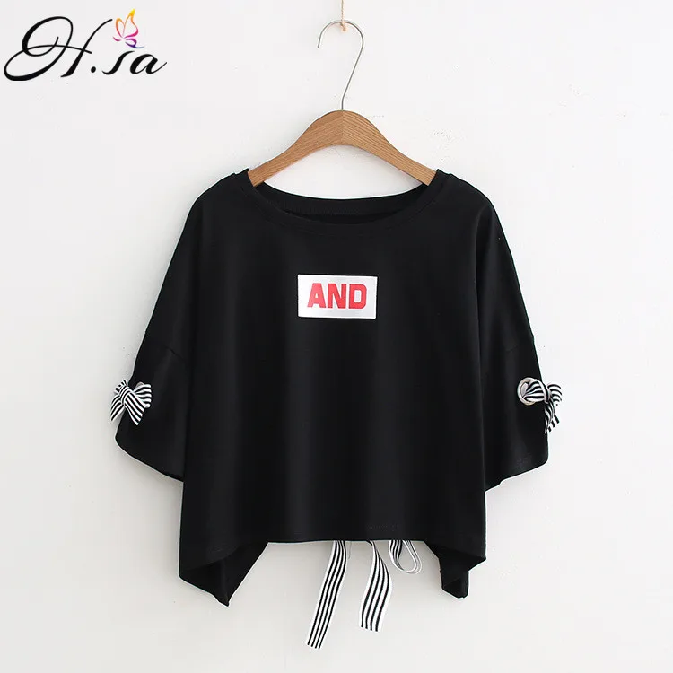 Женские блузки с коротким рукавом H. SA Свободные повседневные рубашки ярких