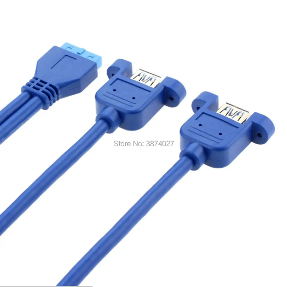 Винтовая панель с двумя портами USB 3 0 тип к материнской плате 20 контактный кабель см/50 см|Кабели USB| |