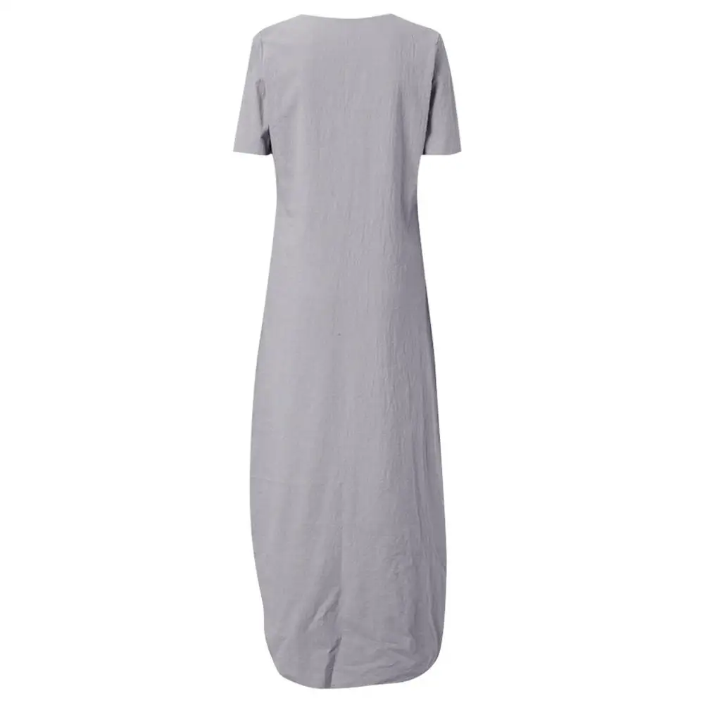 Women Dresses Sexy Women Polyester Print Deep V-neck Side Slit Summer Dress Bohemian Female Maxi Dress Vintage Vestidos 40H