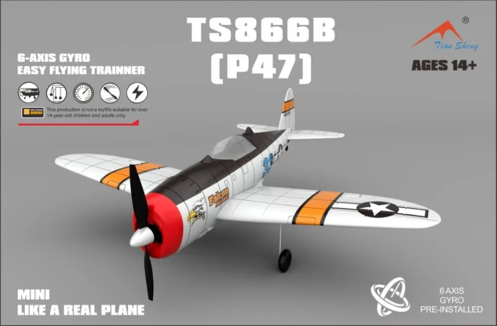 Горячее надувательство парк флаер мини P47 2,4G 4CH 6-Axis Gyro легко летать приводимого в движение с помощью электропривода войны птица RC самолета набор RTF истребитель