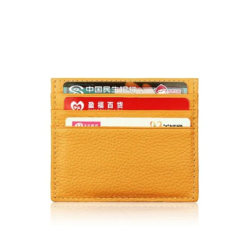Yellow Путешествия унисекс тонкий Visa кредитный держатель для карт кошелек для женщин из натуральной кожи чехол для кредитных карт для мужчин бизнес подарок Lomelobo MDN-KB031 - Цвет: Yellow
