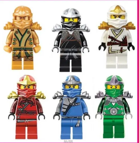 90 шт. Decool 10011-10016 Super Hero Зейн Gloden зеленый Building Block подарок - Цвет: 10011 TO 10016