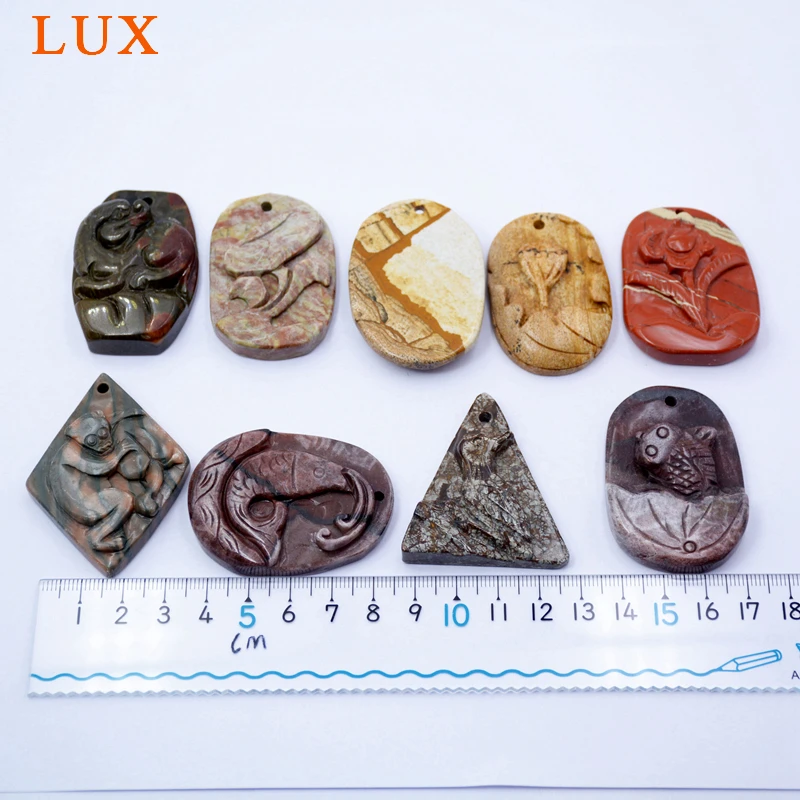 Подвеска из натурального драгоценного камня ручная работа резной камень для