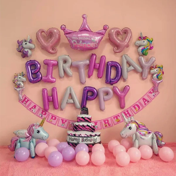 Воздушный шар для вечеринки в стиле единорога украшение день рождения мальчиков