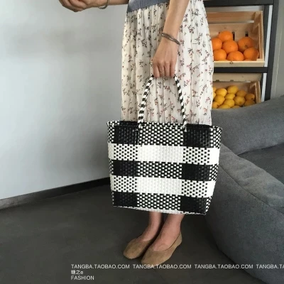 

2018 Fashion Handmade Women's Handbag Large small Straw Shoulder Bag Fashion Beach Bags Big Tote Woven Bag Tote Bags