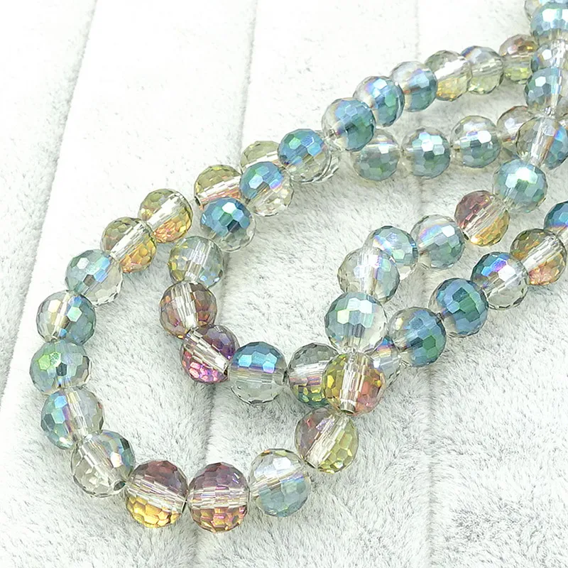 Оптовая продажа 40 шт. 96 граней Круглые граненые бусины из хрустального стекла