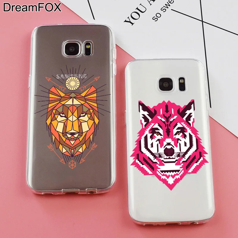 DREAM FOX K359 Fashion Wolf Soft TPU Silicone Case Cover For Samsung Galaxy Note S 3 4 5 6 7 8 9 Edge Plus Grand Prime |