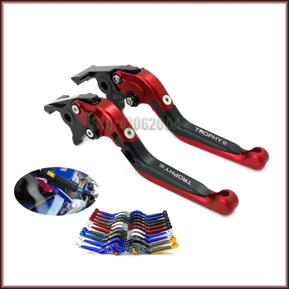 

For TRIUMPH Trophy SE 2013-2014 Motorcycle Accessories Folding Extendable Adjustable Brakes Clutch Levers With LOGO TROPHYSE CNC