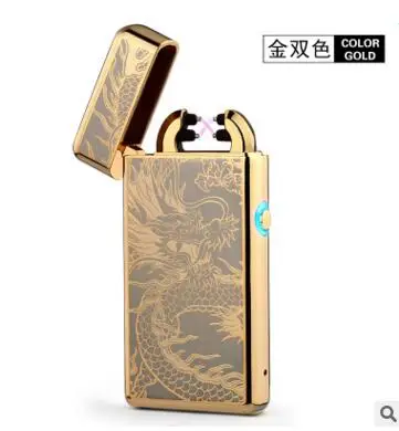 Новейшая электронная Usb зарядка двойная дуговая Зажигалка плазменный электронный импульсный Зажигалка китайский Дракон Форма зажигалка - Цвет: 2
