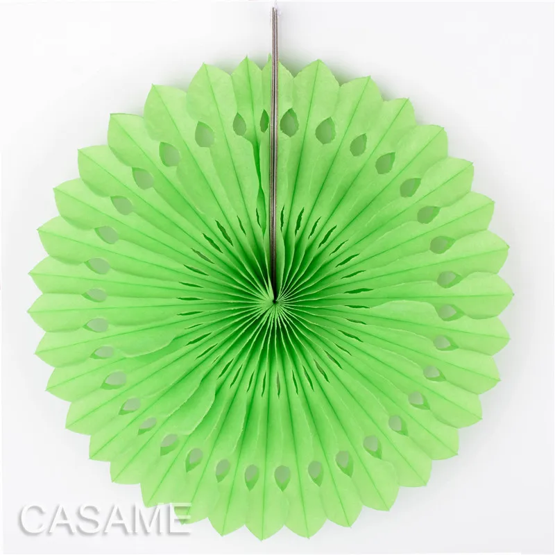 lime green 20 см веер бумажные поделки душевые Свадьба Вечеринка День рождения фестиваль папиросная бумага вырезанные бумажные вентиляторы Pinwheels Висячие цветочные розетки - Цвет: lime green