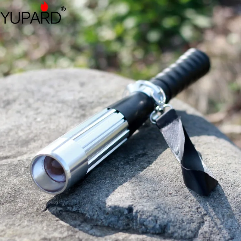Тактический светодиодный фонарик YUPARD L2 Q5 с зумом летучей мыши для самообороны