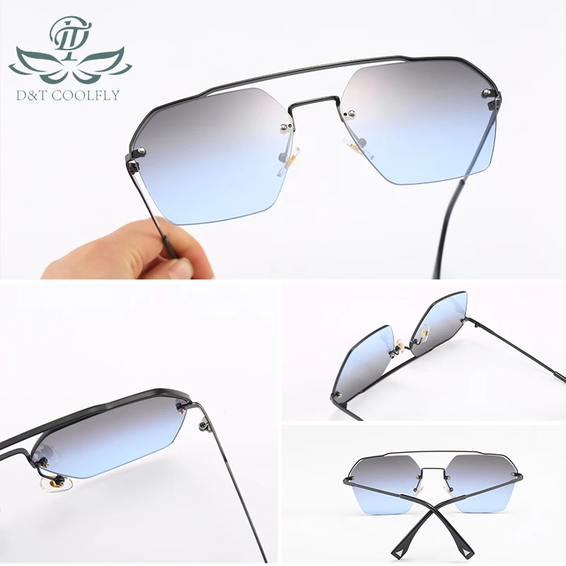 Модные роскошные квадратные солнцезащитные очки для женщин с двойным лучом