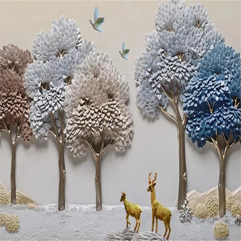 3D стерео Фортуна дерево Лось фон стены профессионального производства Фреска обои на заказ плакат фото стена