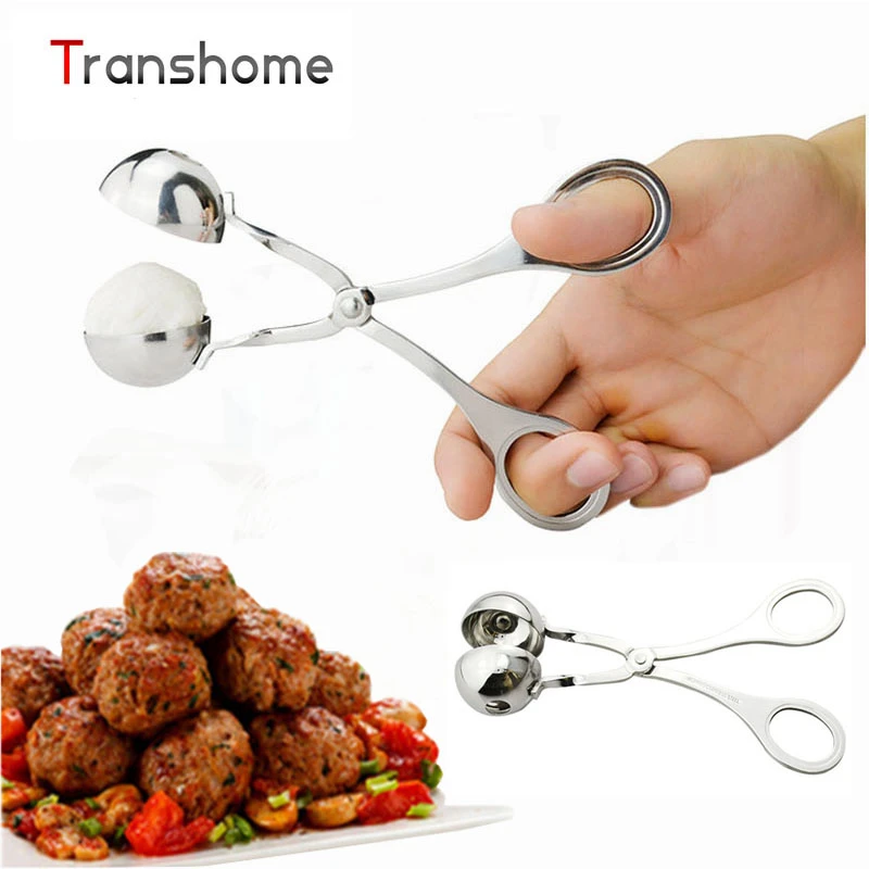 

Transhome Meatball Maker Stainless Steel Stuffed Meatball Maker Clip Convenient Fish ball/Rice Ball Maker Kitchen Gadgets Tools