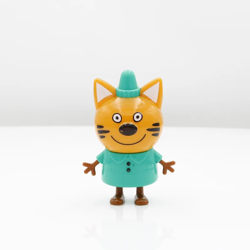 5 шт. три кота счастливая игрушечная кошка русские Мультяшные фигурки милые аниме мини пластиковые куклы подарки игрушки для детей