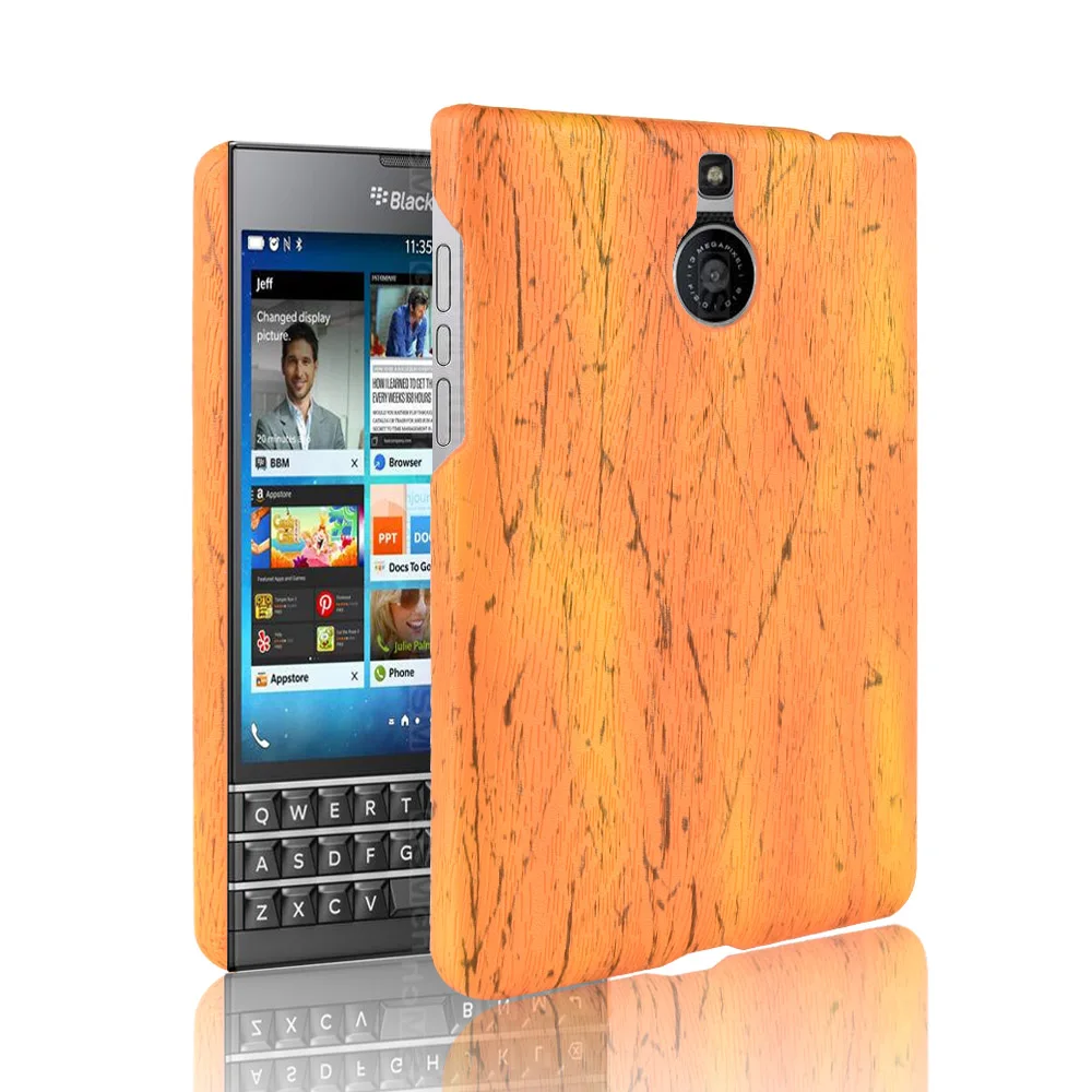 Роскошный винтажный кожаный чехол Woodern Skin для Blackberry Passport Edition серебристый жесткий