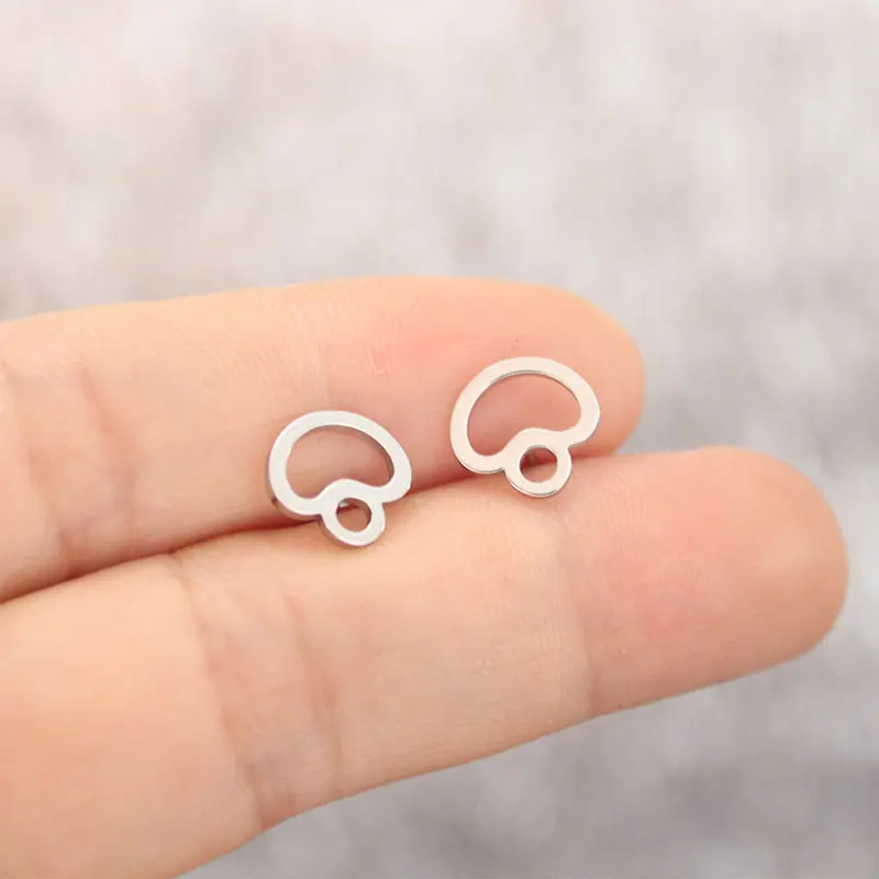 1 пара милый гриб серьги из нержавеющей стали милые крошечные шпильки ювелирные